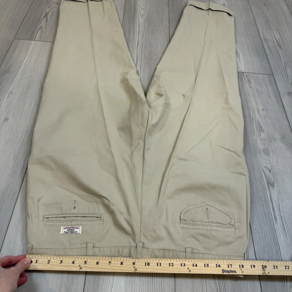 Lot Of 2 Ralph Lauren Polo Pants 38x30 Hammond Pleated Cuffed Trousers‎ Beige